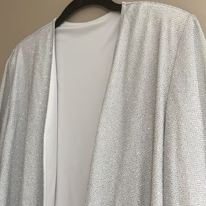 White Sequin Cardigan | Light Blazer